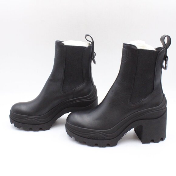 NIDB Moncler Envile Chelsea Ankle Boots with Chunky Heels in Black EU 36 - Picture 3 of 16